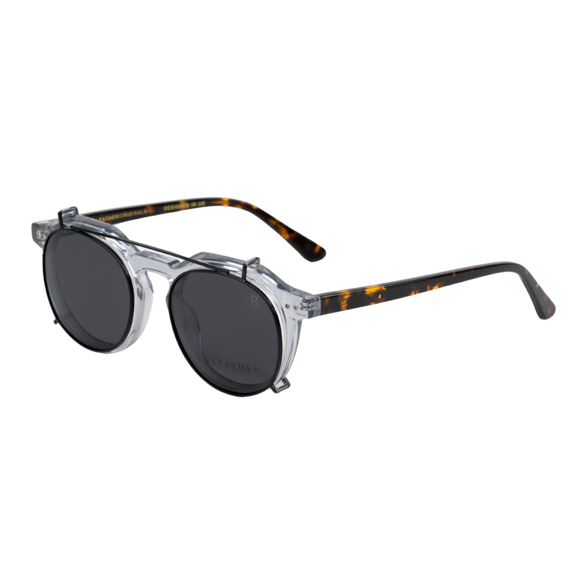 Clips(2en1): Bleather Bastion Transparent/Havane - Drlunettes