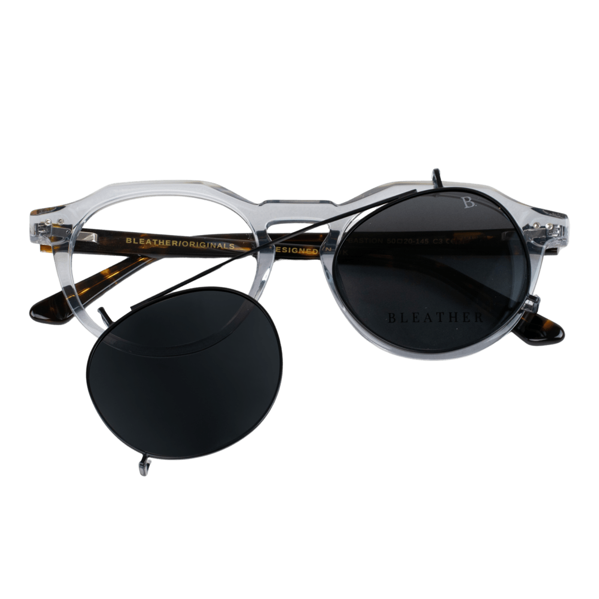 Clips(2en1): Bleather Bastion Transparent/Havane - Drlunettes
