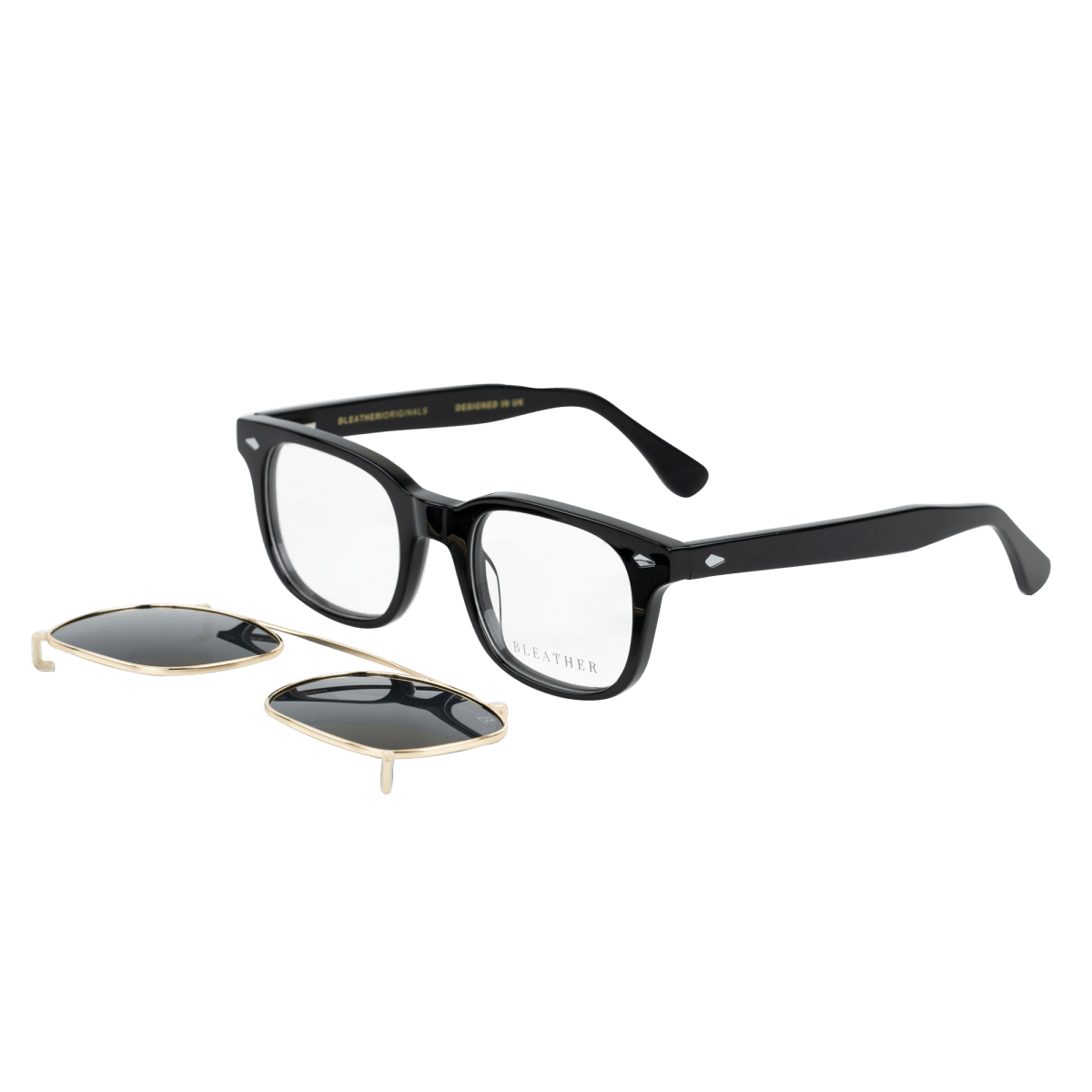 Clips(2en1): Bleather Shield Noir - Drlunettes