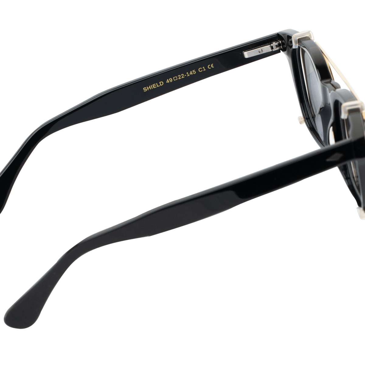 Clips(2en1): Bleather Shield Noir - Drlunettes