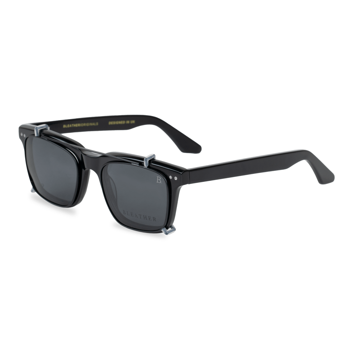 Clips(2en1): Bleather Vintara Gris/Noir - Drlunettes