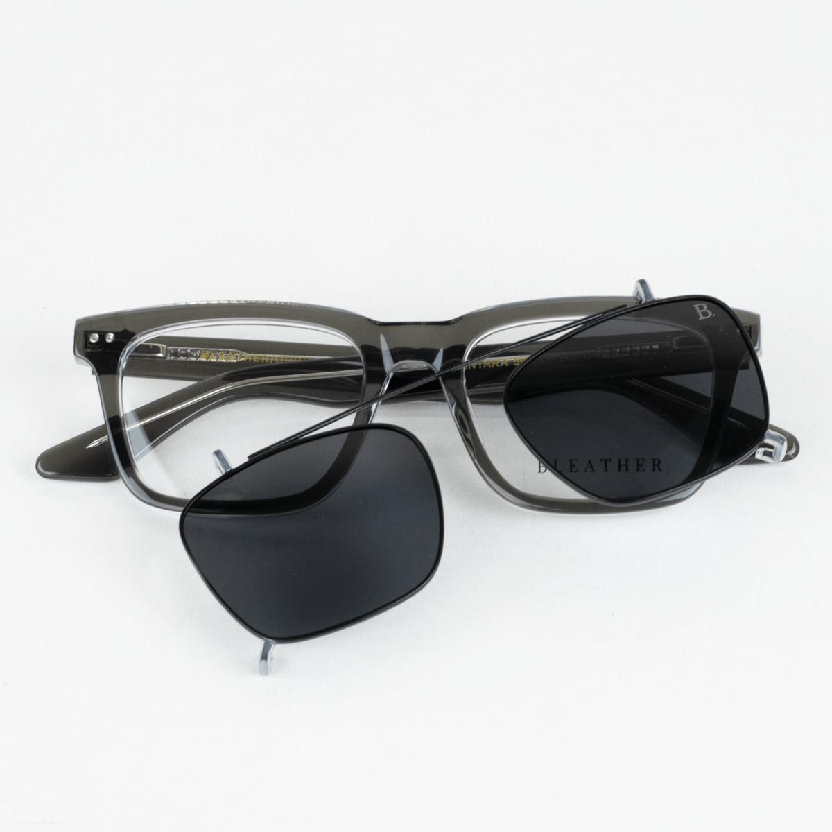Clips(2en1): Bleather Vintara Noir/Gris - Drlunettes