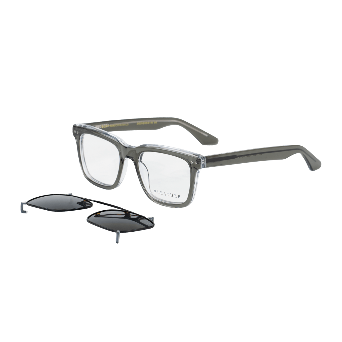 Clips(2en1): Bleather Vintara Noir/Gris - Drlunettes
