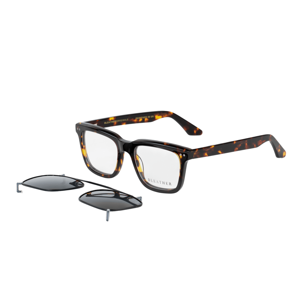 Clips(2en1): Bleather Vintara Noir/Havane - Drlunettes