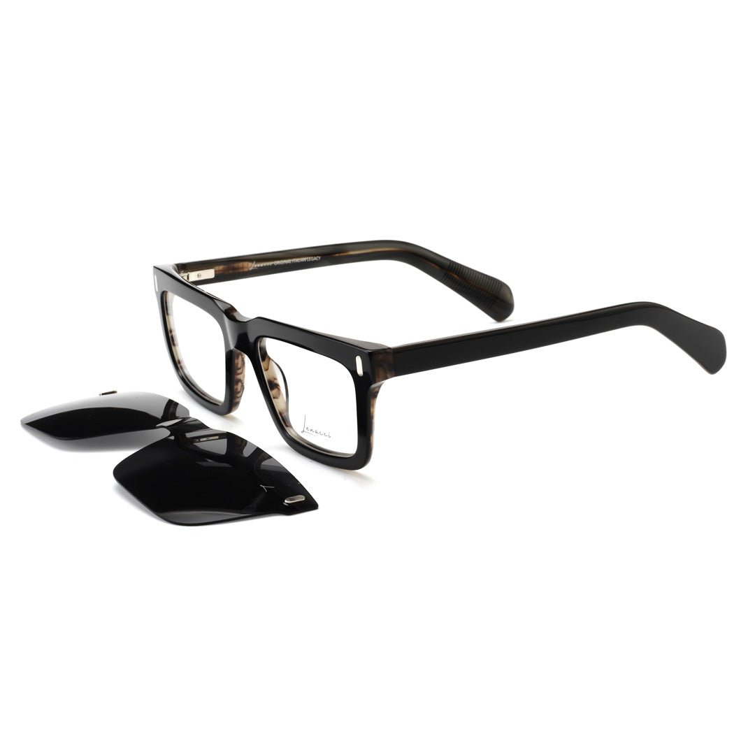 Clips(2en1): Lenacci LN - 5103 - OU C8 Noir/Noir griffé - Drlunettes
