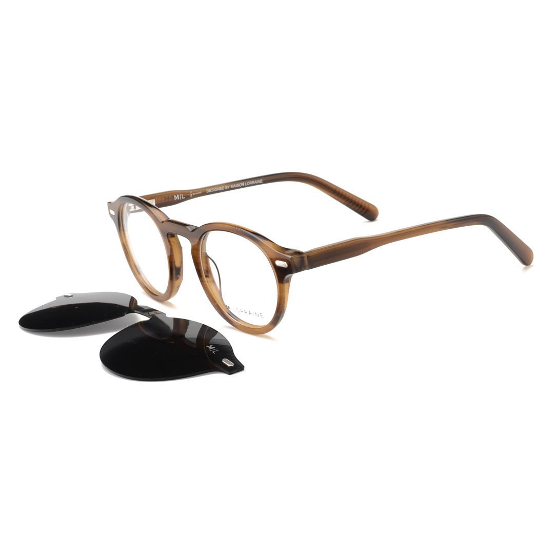 Clips(2en1): Maison Lorraine ML - OU5102 C8 Noir/Marron grifé - Drlunettes