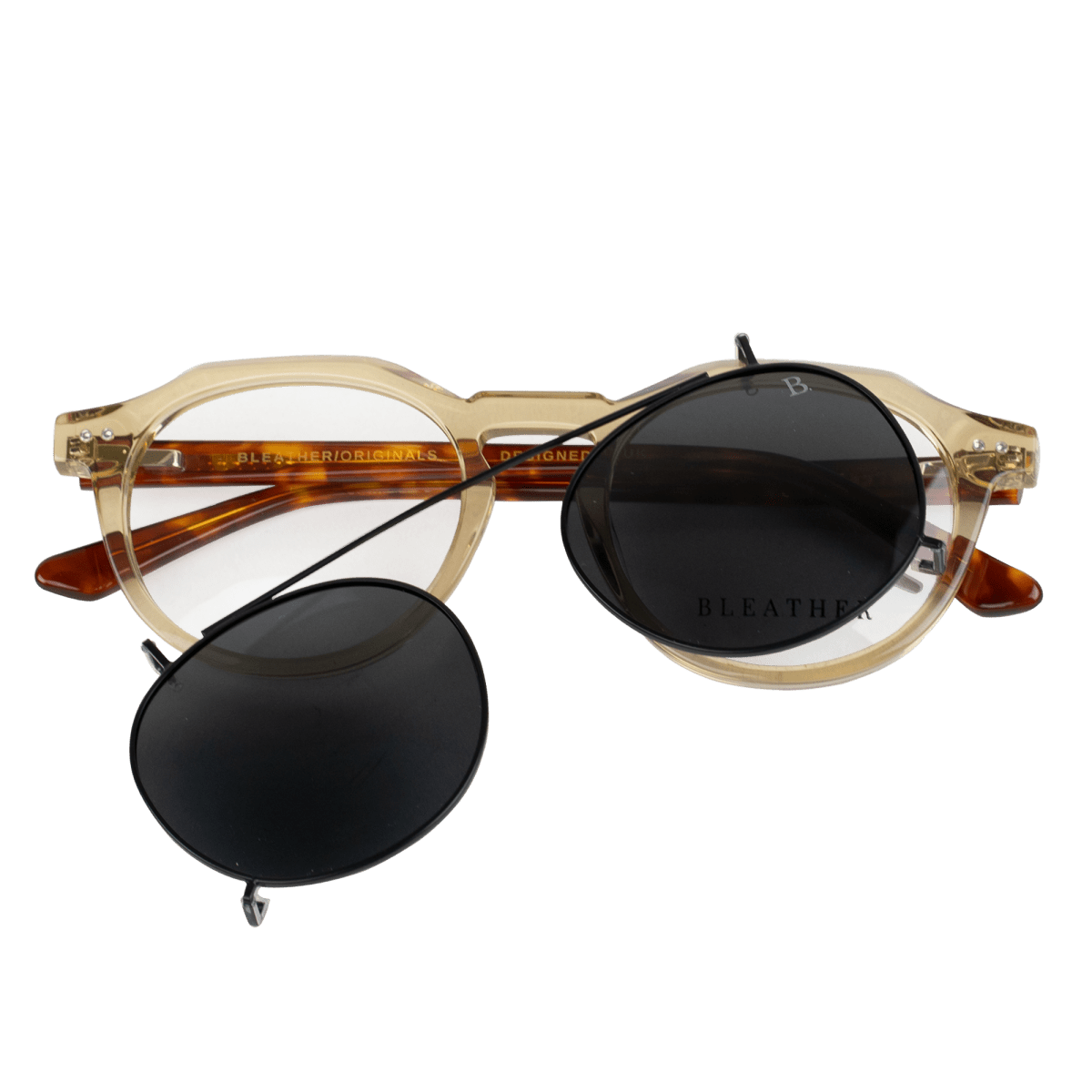 Lunettes à clips unisex: Bleather Bastion Havane - Drlunettes