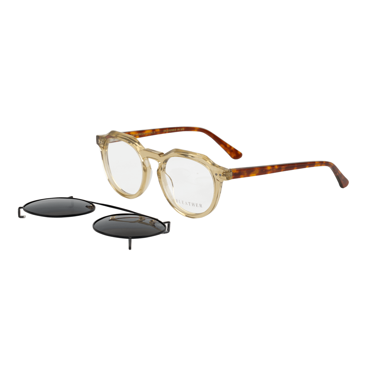 Lunettes à clips unisex: Bleather Bastion Havane - Drlunettes
