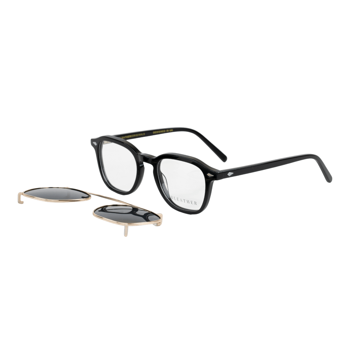 Lunettes à clips unisex: Bleather Paladin Noir - Drlunettes