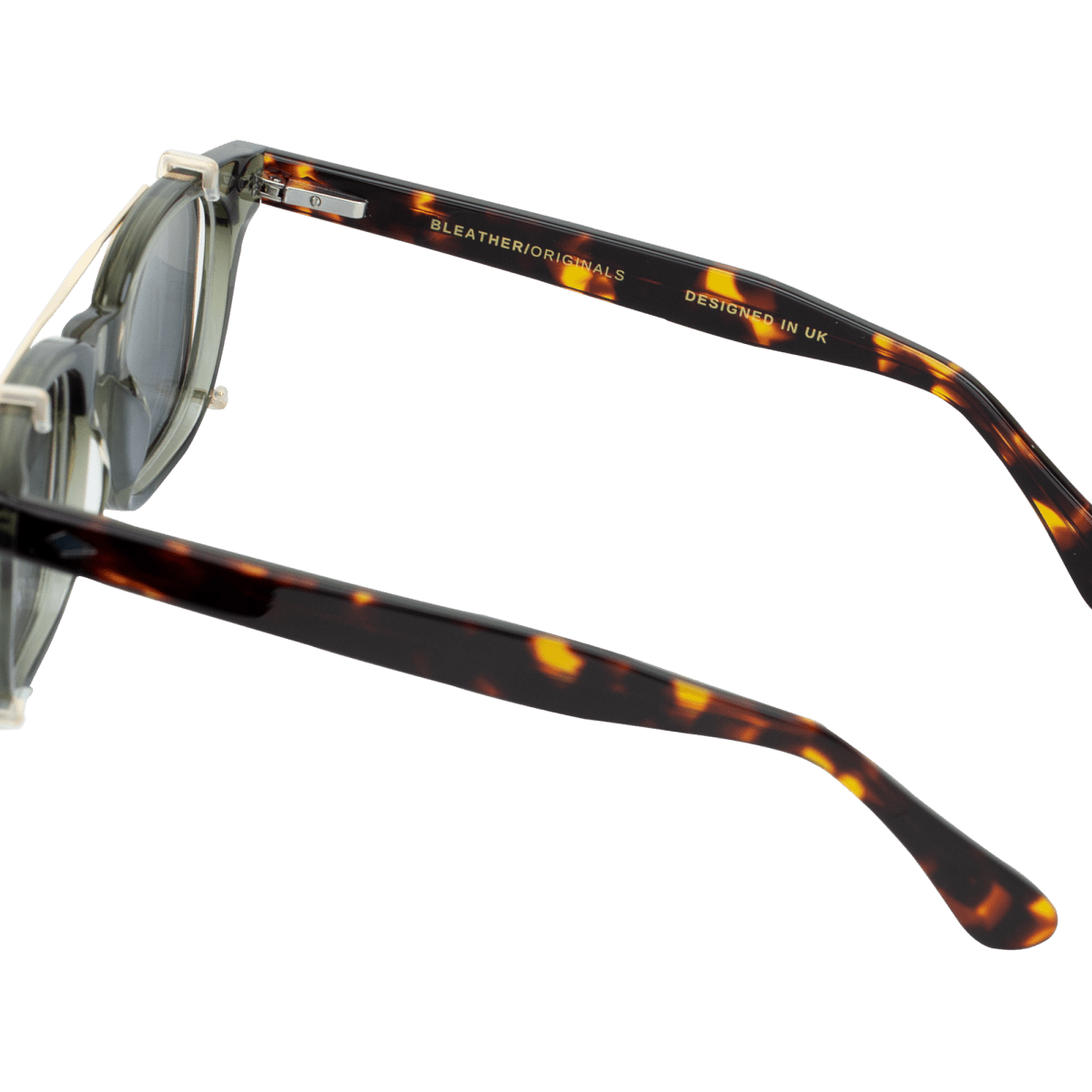 Lunettes à clips unisex: Bleather Shield Gris/Havane - Drlunettes
