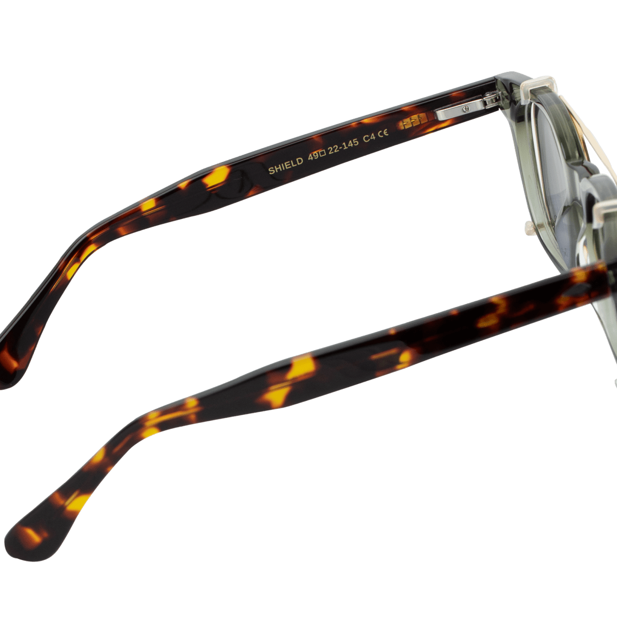 Lunettes à clips unisex: Bleather Shield Gris/Havane - Drlunettes