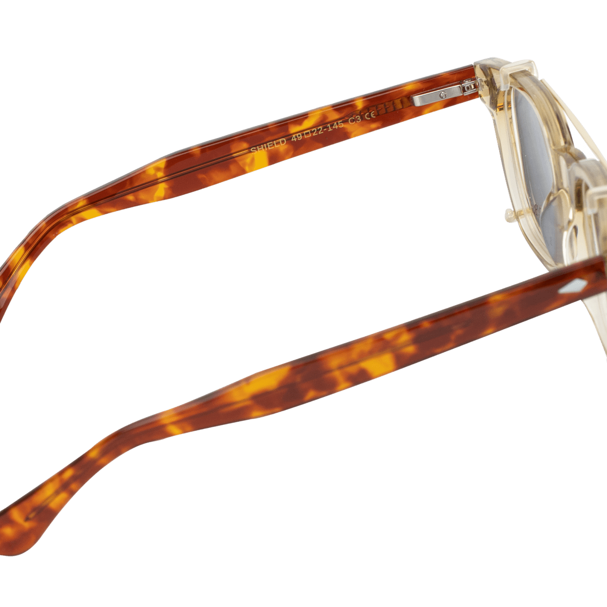 Lunettes à clips unisex: Bleather Shield Havane - Drlunettes