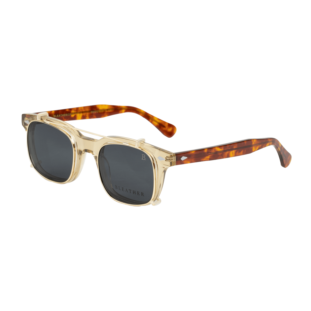 Lunettes à clips unisex: Bleather Shield Havane - Drlunettes