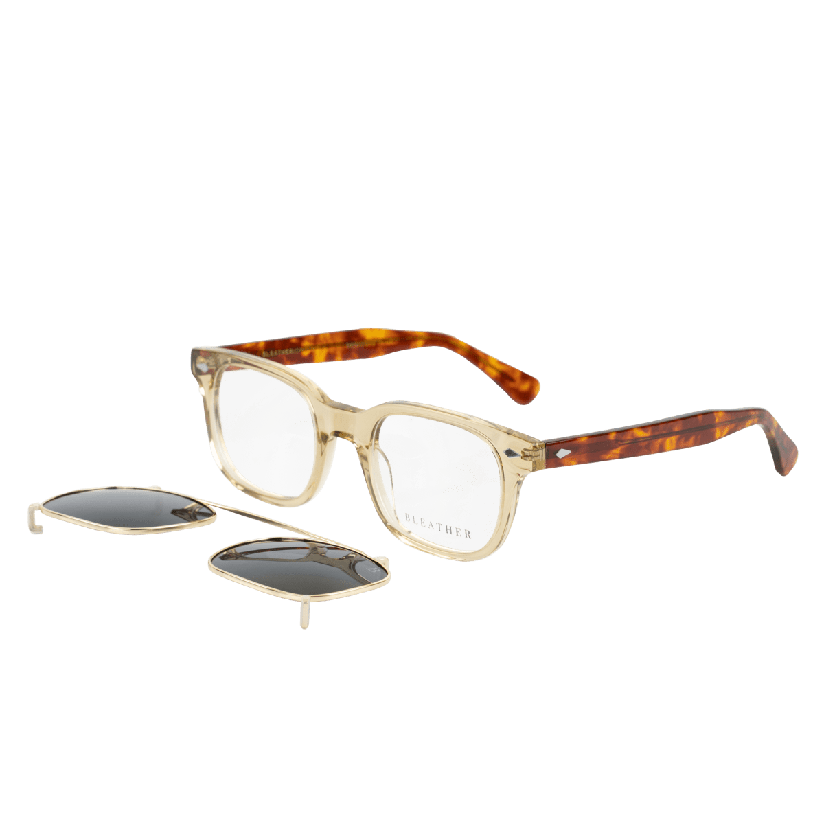 Lunettes à clips unisex: Bleather Shield Havane - Drlunettes