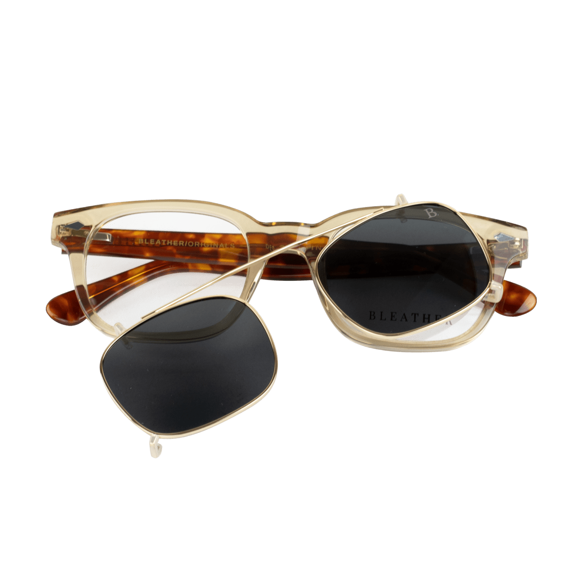 Lunettes à clips unisex: Bleather Shield Havane - Drlunettes