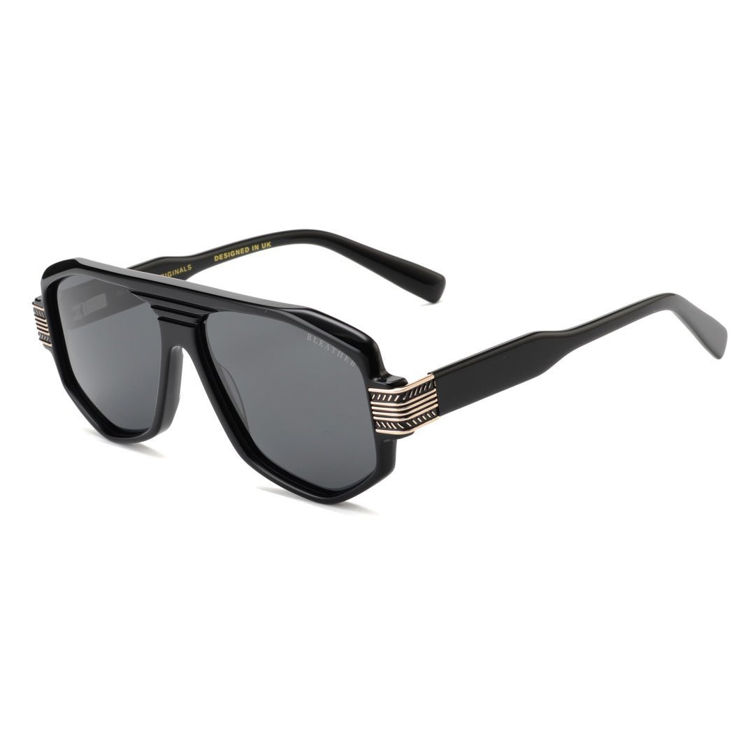 Lunettes de soleil hommes: Bleather Druid Noir - Drlunettes