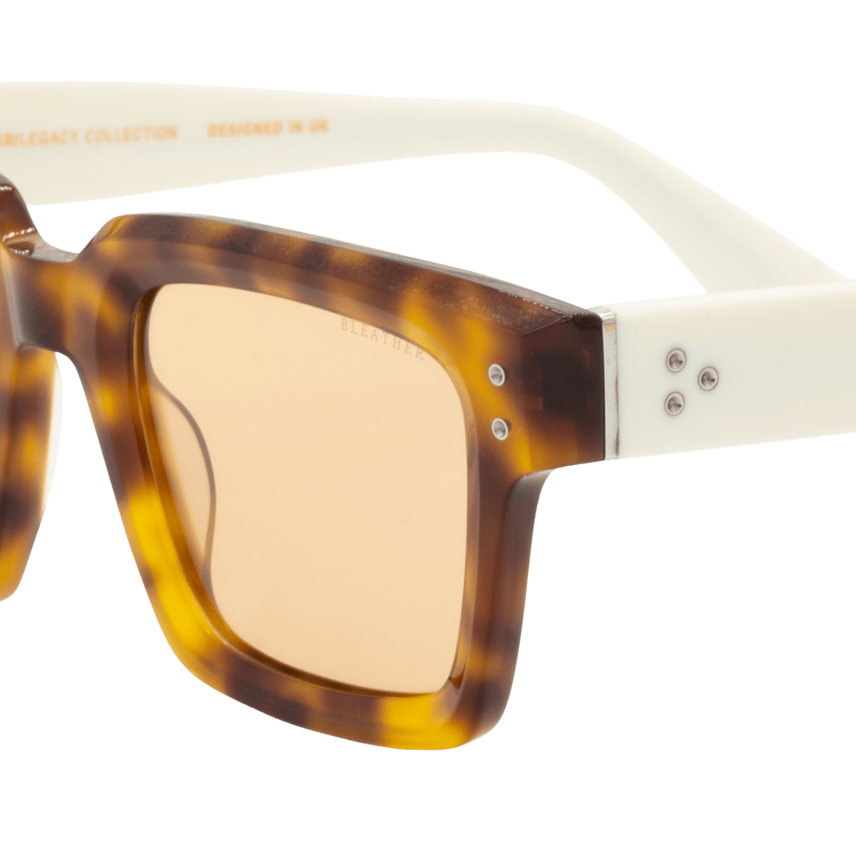 Lunettes de soleil unisex: Bleather LUCA Mr/Havane;Blanc - Drlunettes